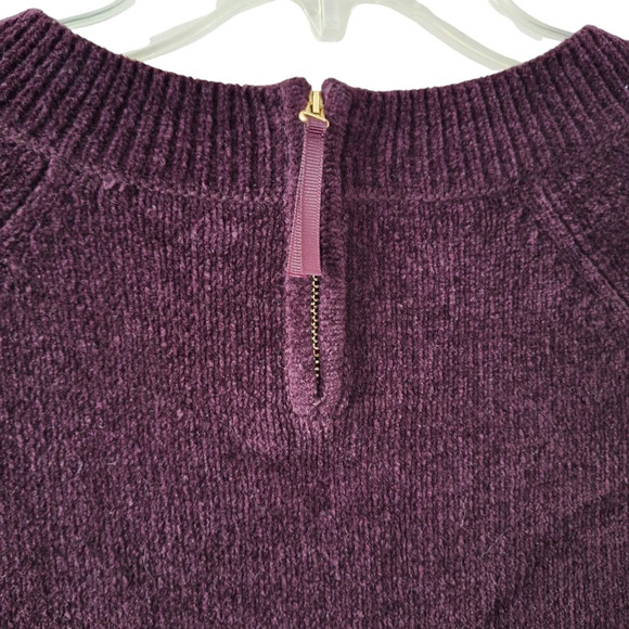 NWT Talbots Petite Medium Burgundy‎ Crew-neck Long Sleeve  Back-Zip Sweater - Picture 4 of 13